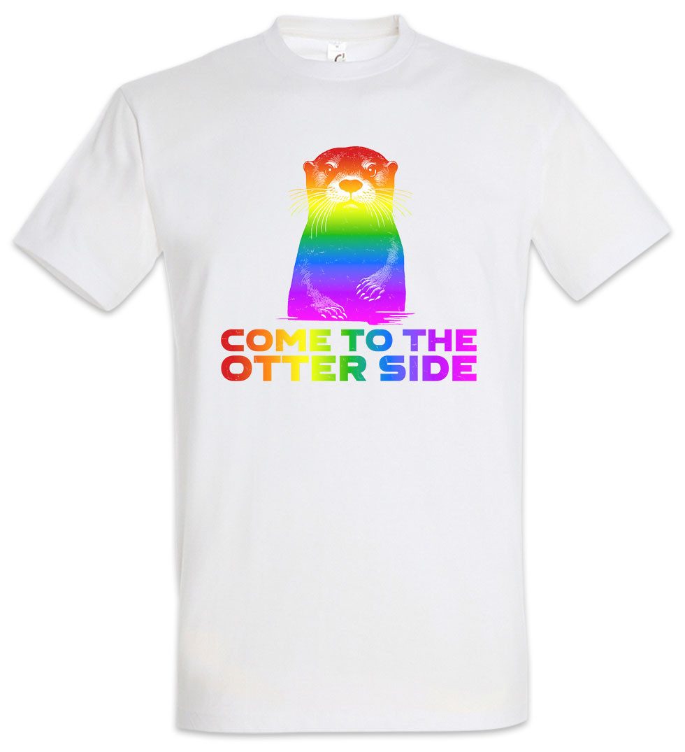 Urban Backwoods Print-Shirt Come To The Otter Side Herren T-Shirt Break Other Through Gay Lesbian (1-tlg) Queer Trans LGBTQ Rainbow