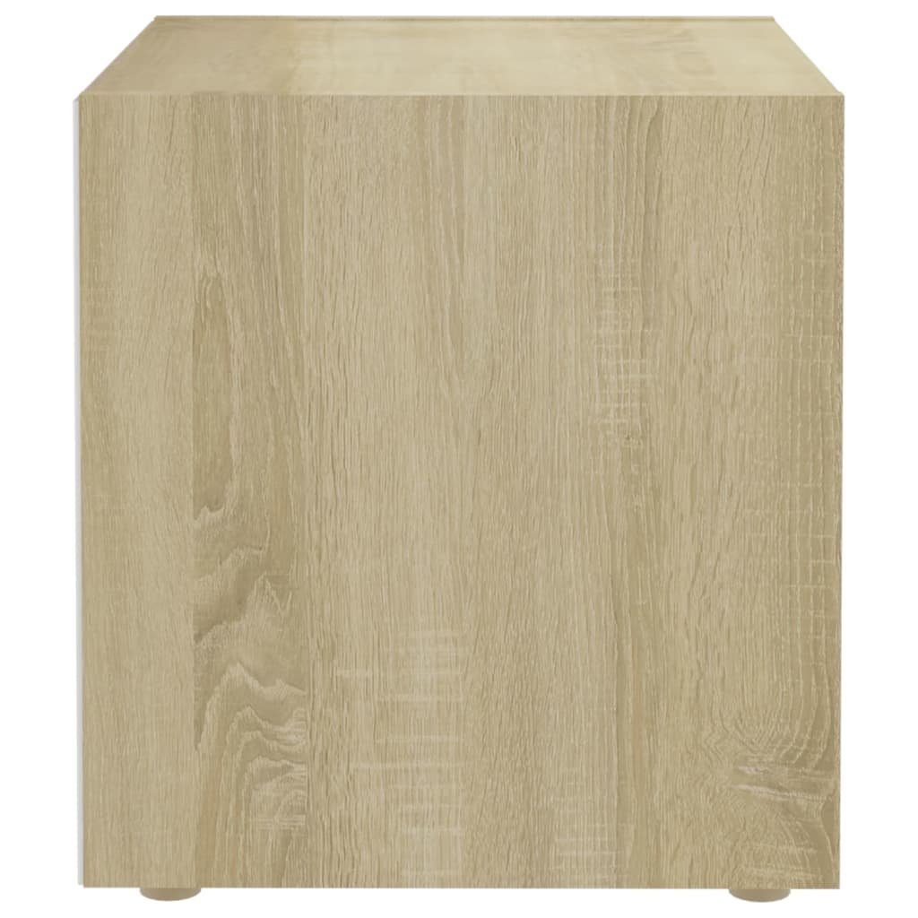 furnicato TV-Schrank Weiß Holzwerkstoff Sonoma-Eiche 37x35x37 und cm