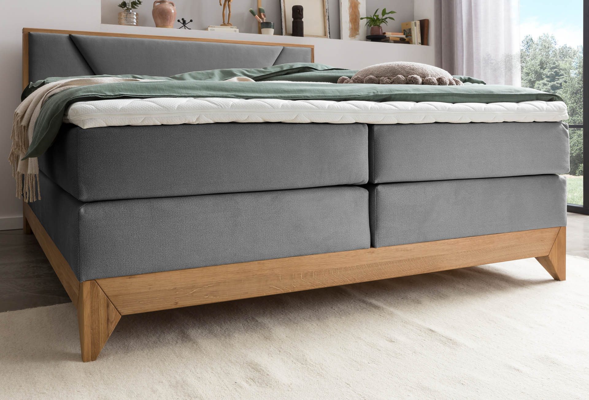 Belanoti Boxspringbett Riviera (Boxspringbett 160x200 Eiche günstig online kaufen