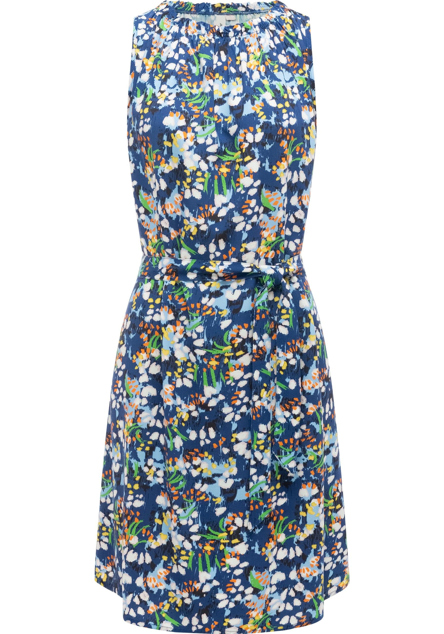 Ragwear Strandkleid Isalie Print Leichtes Sommerkleid mit Rüschenkragen