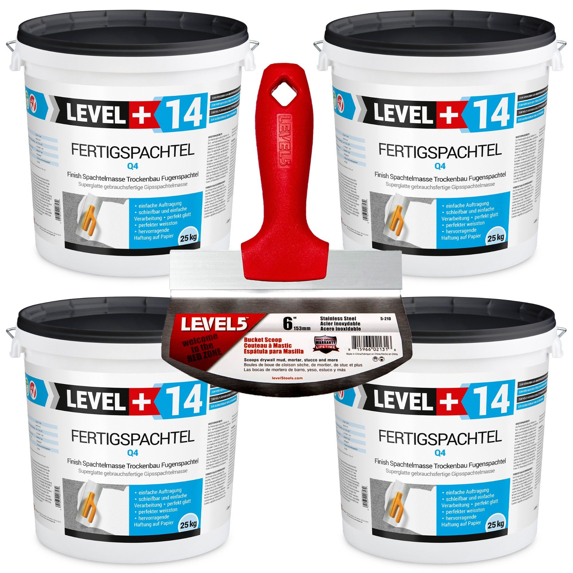 Level+ Fertigspachtel SET Fertigspachtel Glätt- Spachtelmasse günstig online kaufen