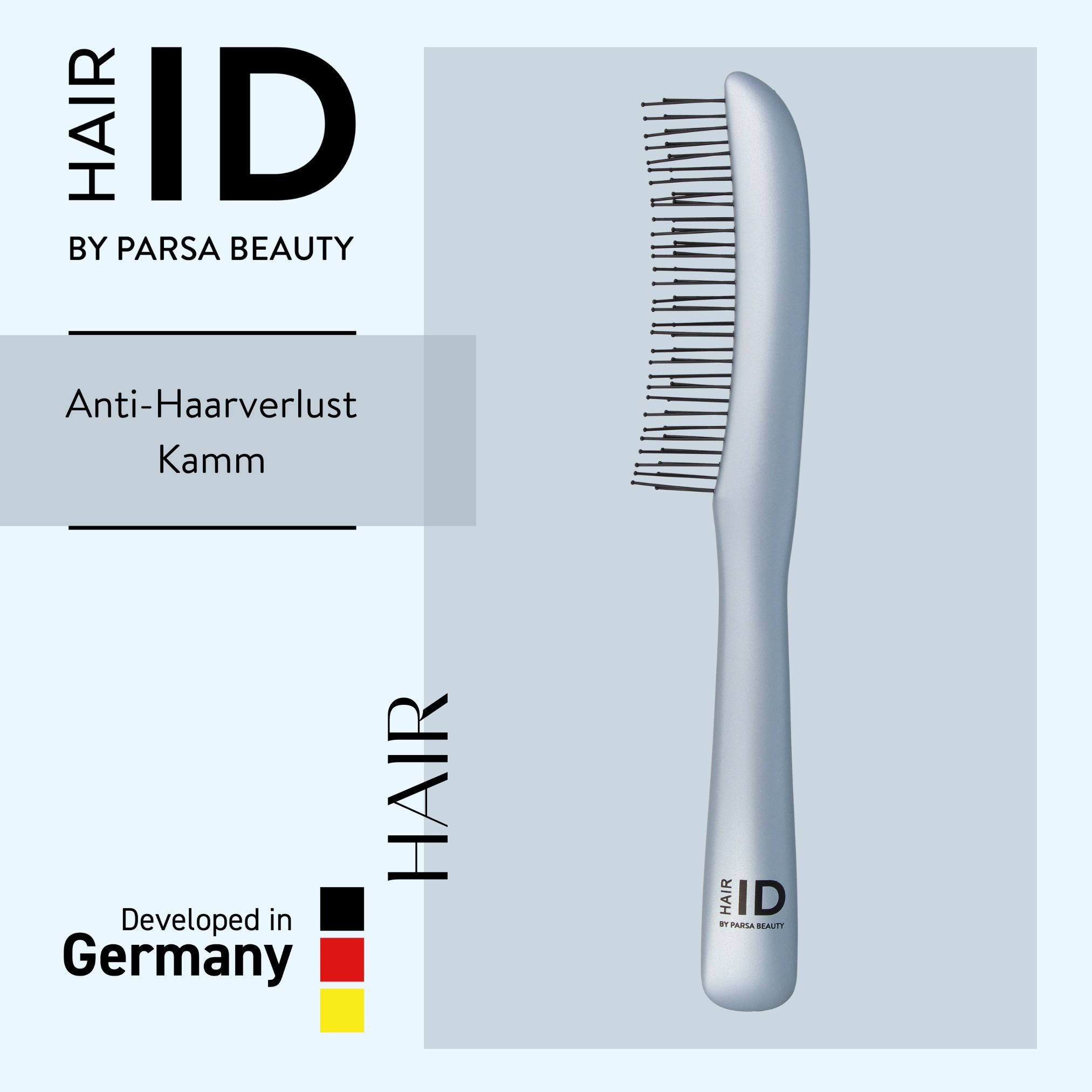 PARSA Beauty Haarkamm Hair ID Anti-Haarverlust-Kamm, Sanftes Entwirren & Nachhaltiges Design
