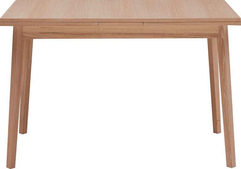 Hammel Furniture Esstisch Basic by Hammel Single, 120(220)x80 cm, Tischplatte aus Melamin und Gestell in Massivholz