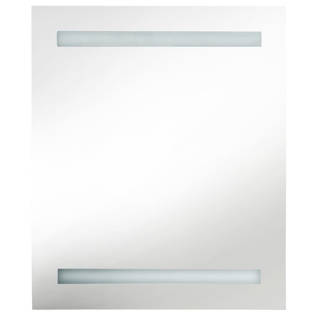 Bad cm 50x14x60 Grau Badezimmerspiegelschrank fürs vidaXL LED-Spiegelschrank Hochglanz-Grau Glänzend (1-St)