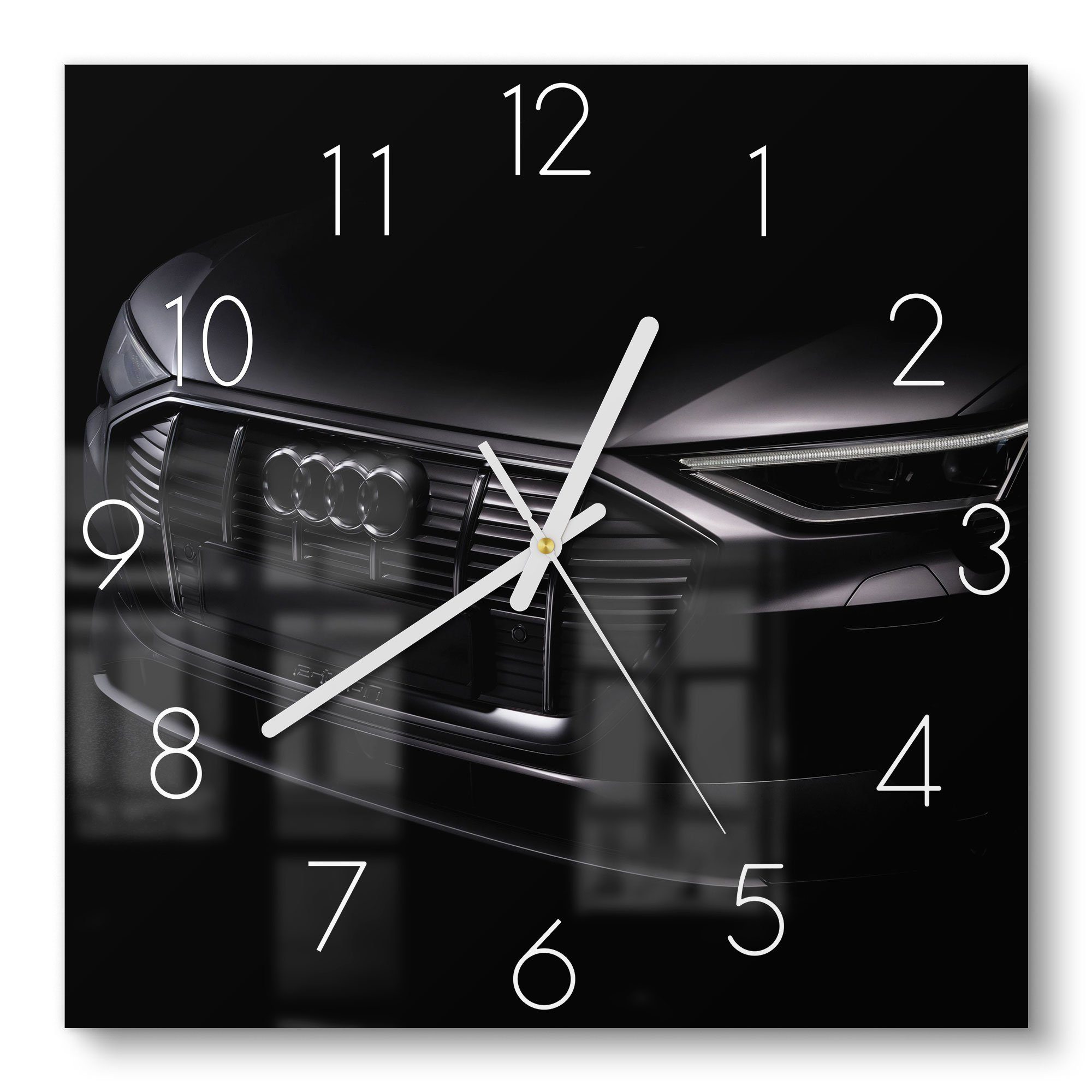 DEQORI Wanduhr 'Audi Frontalaufnahme' (Glas Glasuhr modern Wand Uhr Design günstig online kaufen