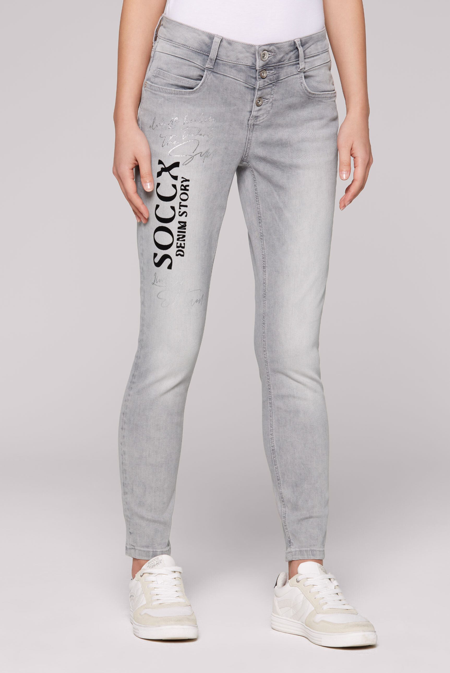 SOCCX Slim-fit-Jeans mit normaler Leibhöhe
