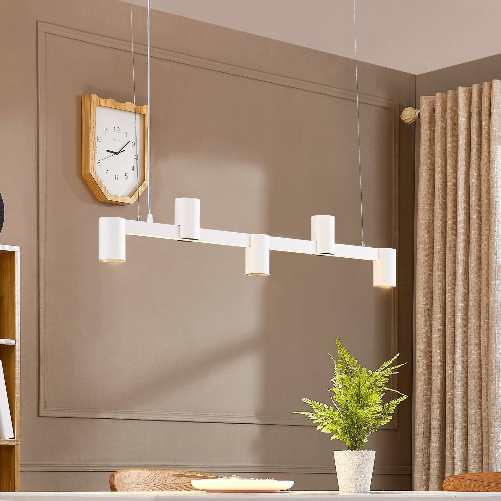 Arcchio Hängeleuchte Brinja, Metall, Weiß IP20, 5 x 10 W LED