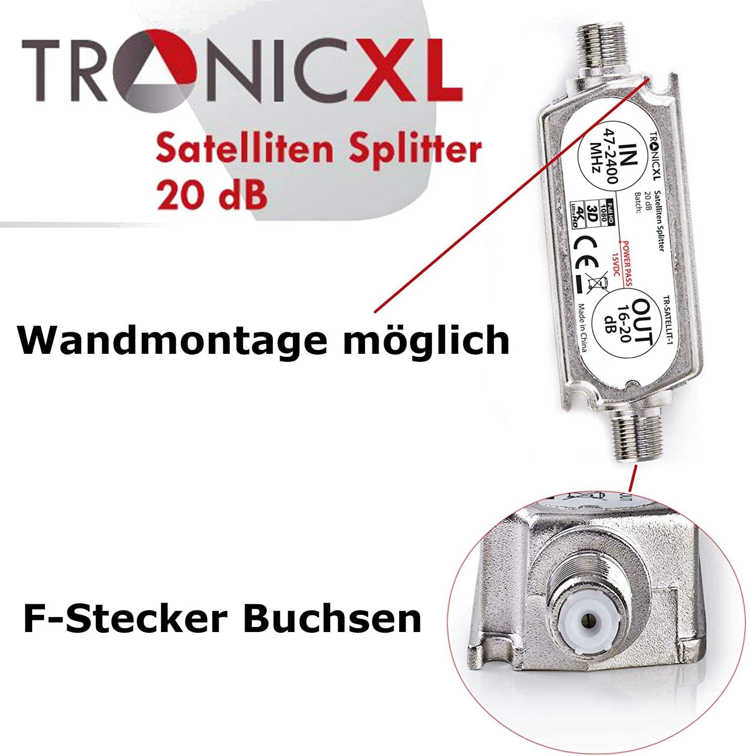 TronicXL DVBS2 DVB-S2 Satelliten-Leitungsverstärker Inline Breitband Verstärker Leistungsverstärker
