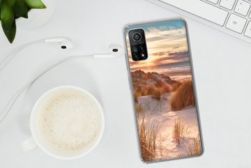 MuchoWow Handyhülle Düne - Pflanzen - Sonnenuntergang - Strand - Meer, Phone Case, Handyhülle Xiaomi Mi 10T, Silikon, Schutzhülle