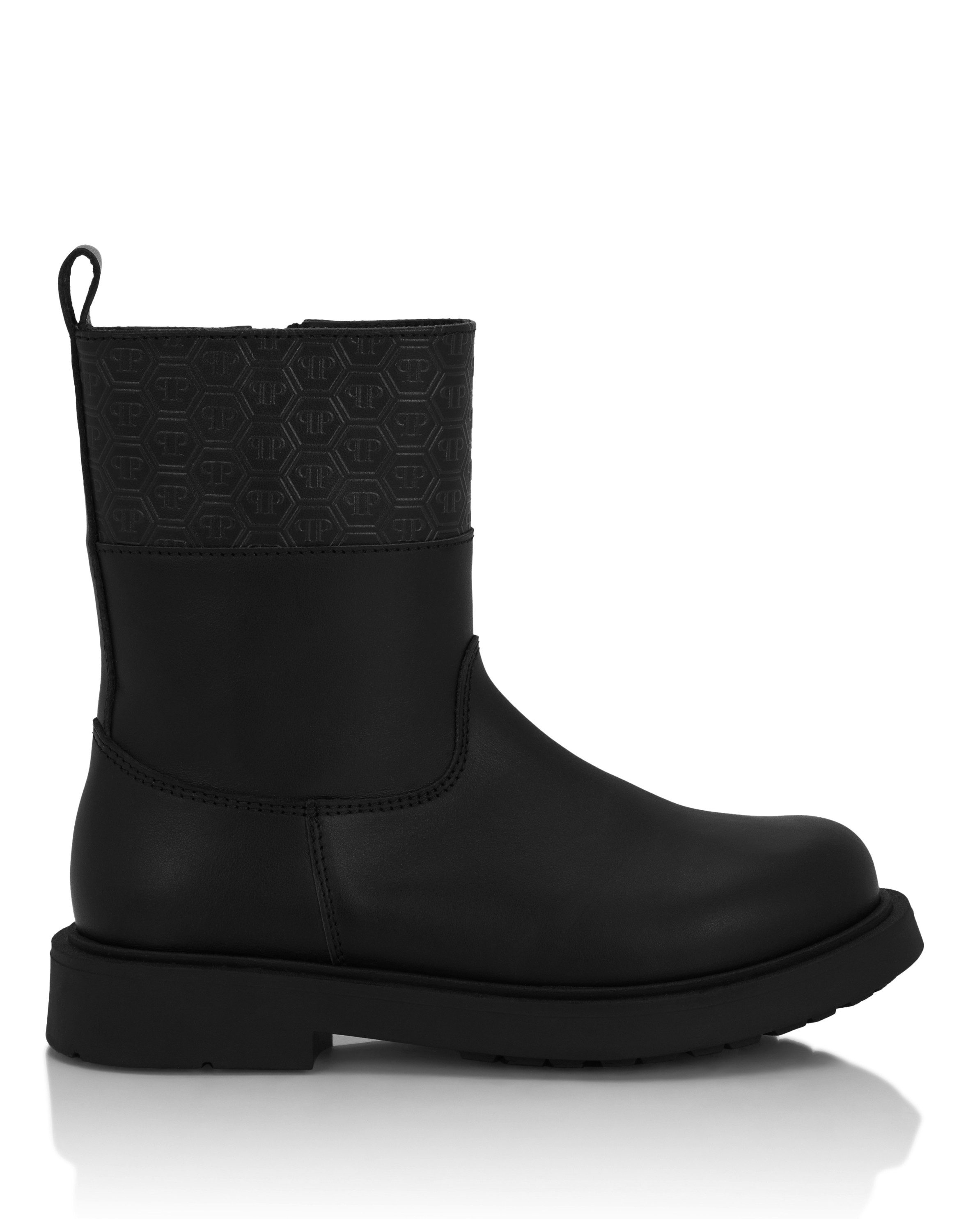 PHILIPP PLEIN Leather Low Boots Monogram Bootsschuh