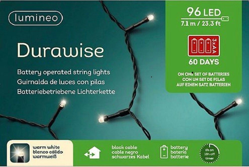 Kaemingk LEDLichterkette Kaemingk Lichterkette Ricelight 96 LED 7,1m batteriebetrieben Outdoor