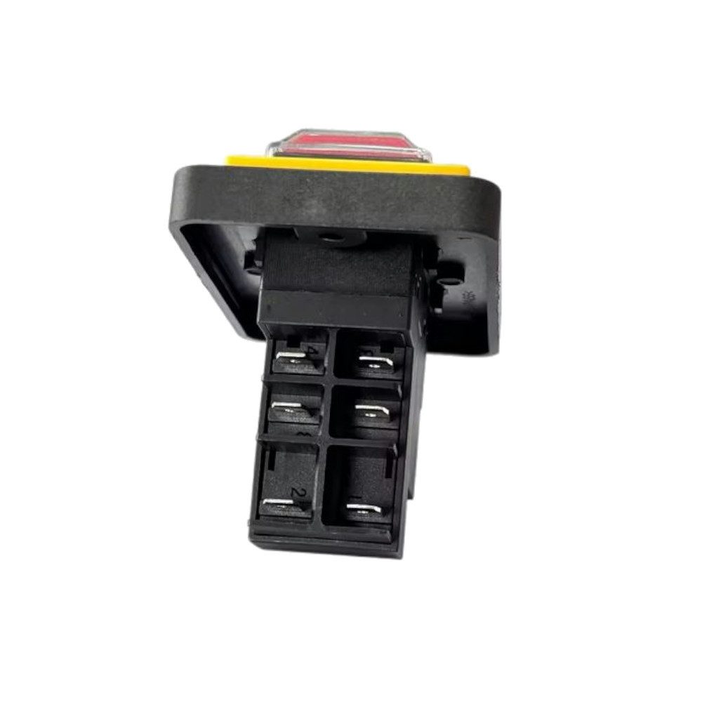 Trade-Shop Schalter 6-Pin Elektro switch DKLD DZ-6-4 für Werkzeugmaschinen, Bohrmaschinen, Anschluss über 6 Kontakte / mit Montageplatte und PVC-Abdeckung
