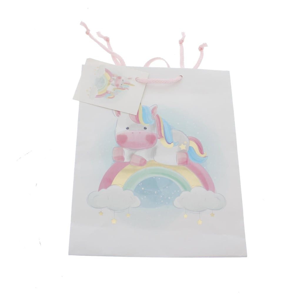 MICA Geschenkbox Geschenktasche Einhorn - ca. 17,5 x 9,5 x 23 cm