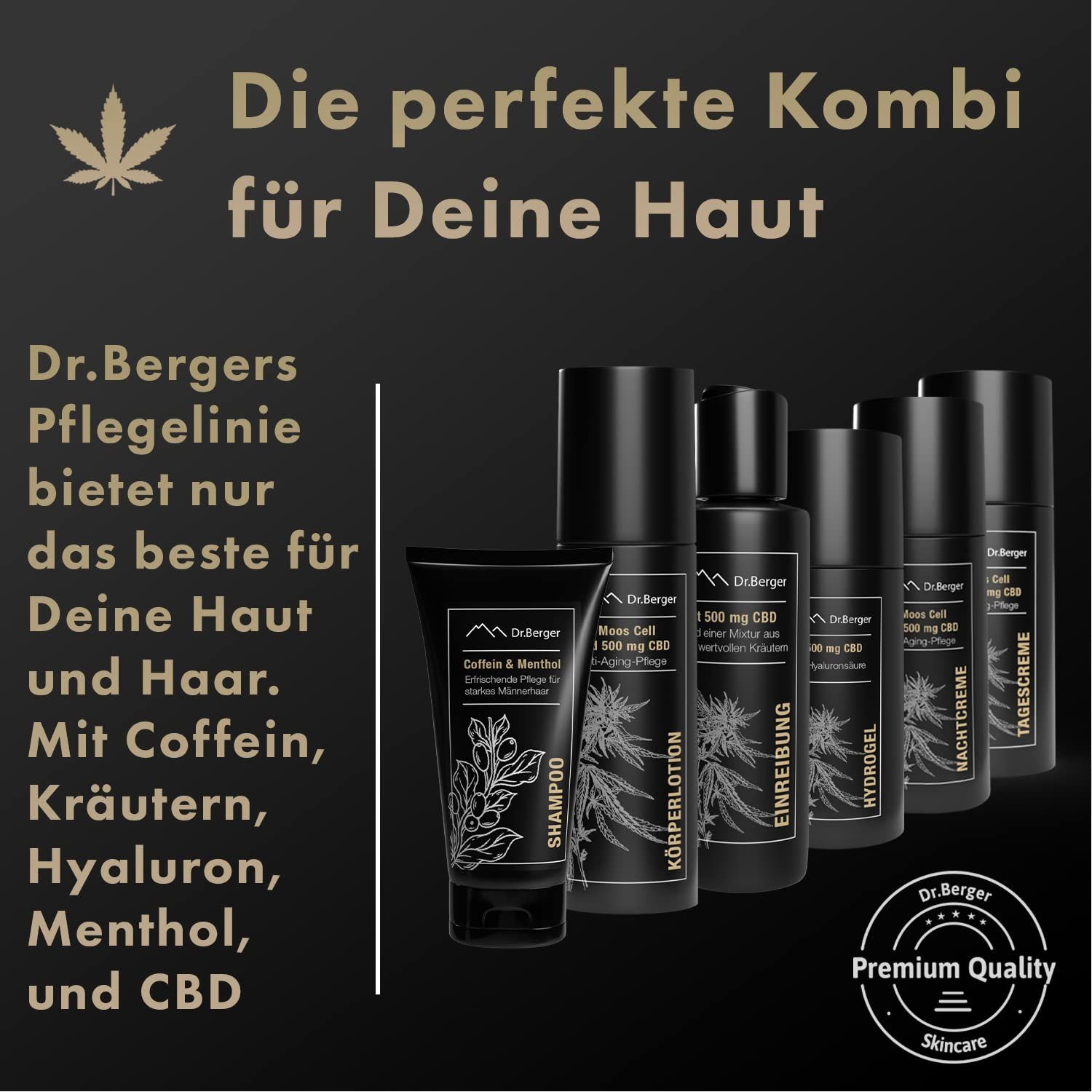 Dr. Berger Hautcreme "Black Edition" Einreibung 250 ml, mit 500 mg CBD