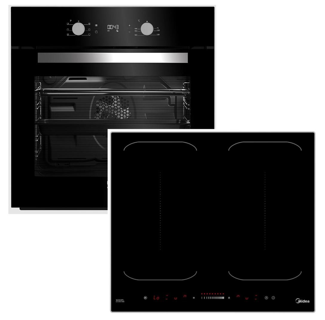 BEKO Backofen-Set Backofen BIE24300B mit Midea Induktionskochfeld autark 60  cm