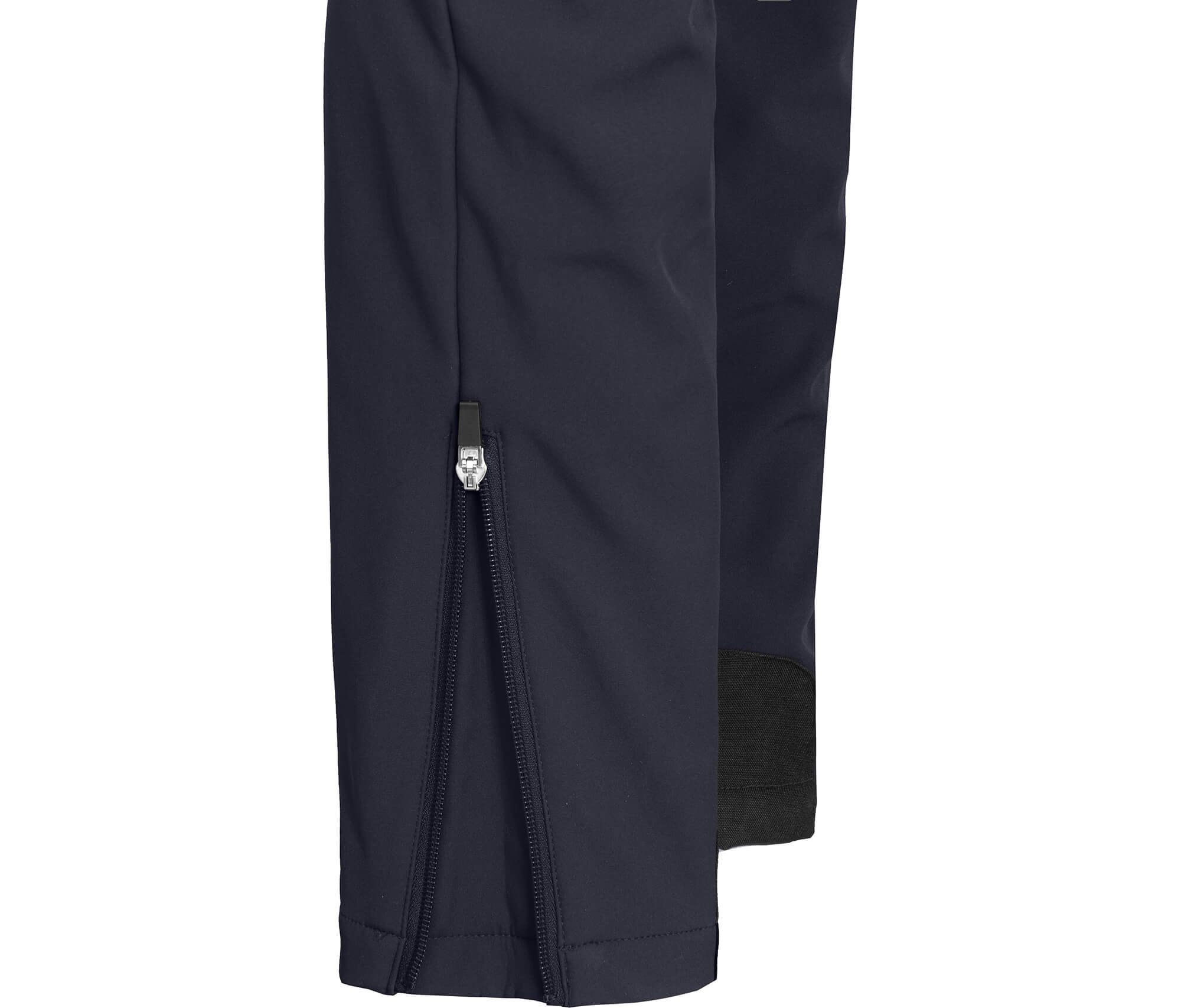 Gesäßeinsatz, und voll blau warmem Winter Normalgrößen, Bergson BRYNE Outdoorhose mit Nacht elastischem Innenfleece Damen Softshellhose,