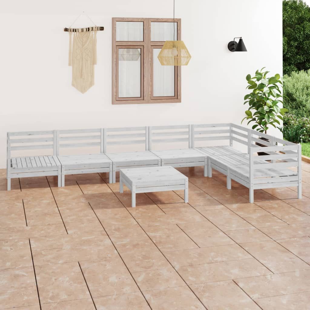 furnicato Gartenlounge-Set Outdoor-Lounge-Set Massivholz 63,5x63,5x62,5 cm Weiß, (1-tlg), Witterungsbeständige Sitzgruppe mit modularer Anordnung