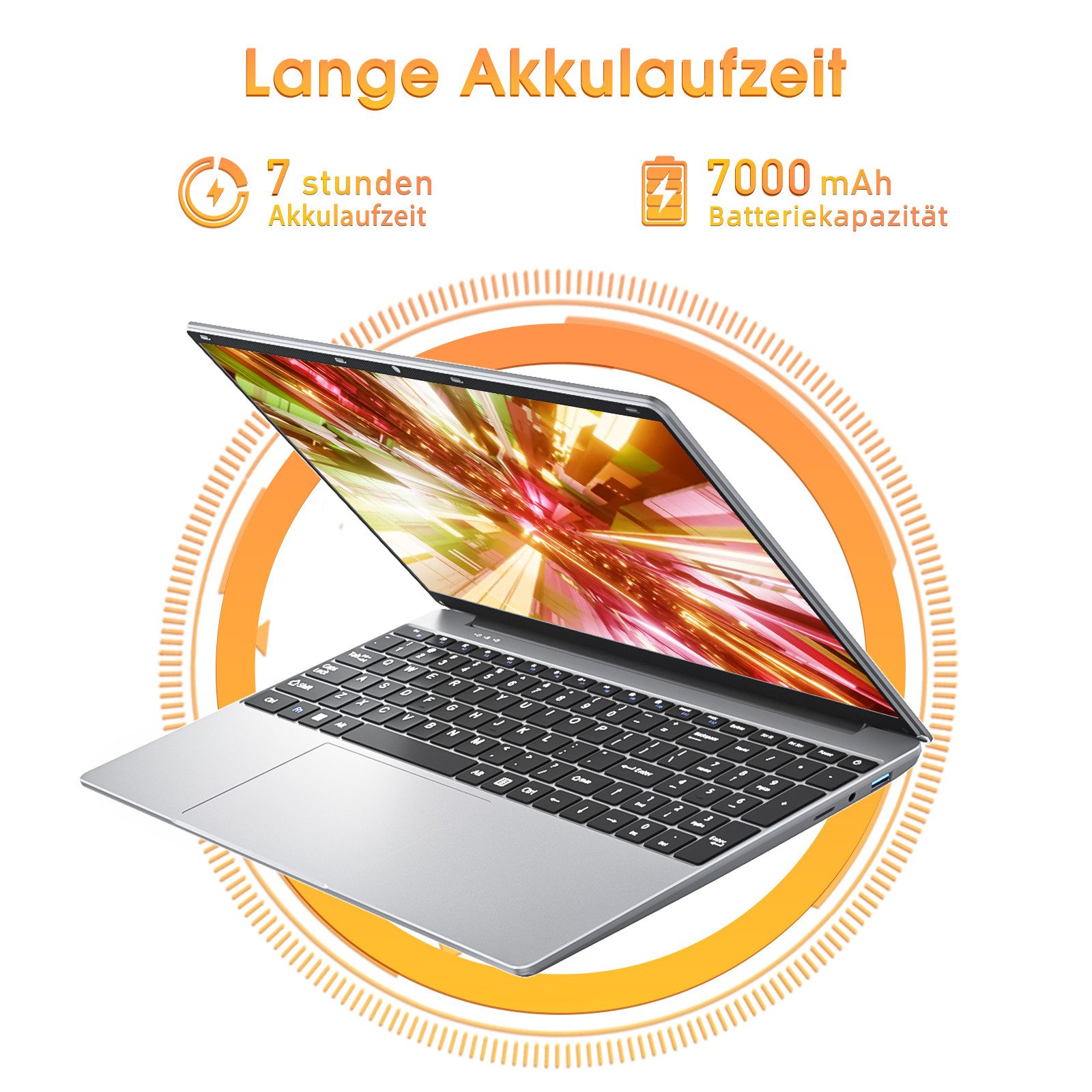 MENGHU 15,6" Laptop 180° Full HD Intel i3-5005U, 8GB RAM 512GB SSD Windows 11 Notebook (Intel Core i3-5005U, 8 GB, 512 GB SSD)