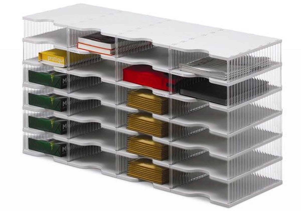 STYRO Organizer Postverteilstation styropost Grundeinheit 24 Fächer grau/transparent