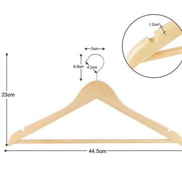 Homewit Kleiderbügel Drehbare Kleiderbügel, Holzbügel mit Natürliche Glatte Oberfläche, (Set, 8-tlg), Für Kleidung, Hosen, Röcke, Schals usw.