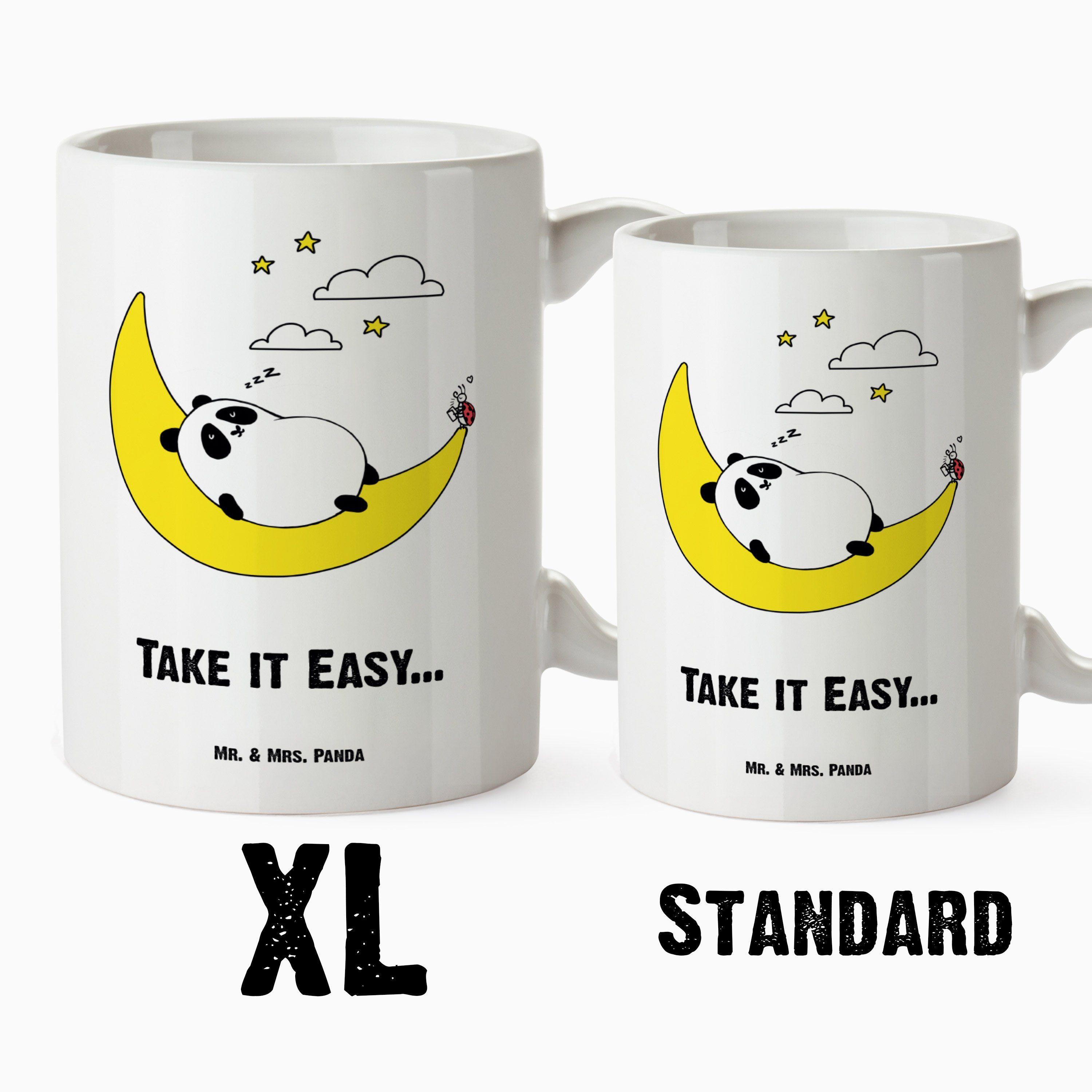 it Keramik XL - Tasse Easy Mr. XL Mrs. Tasse Be, & Peasy Easy Geschenk, & - spülmaschinenfest, Weiß Panda Take