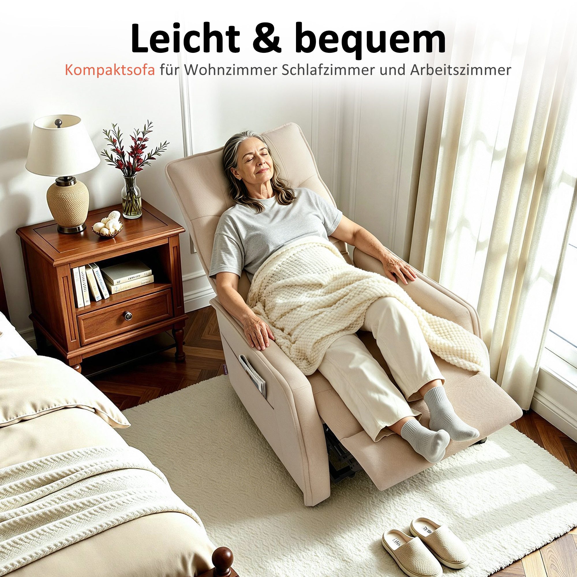 MCombo Relaxsessel M MCombo Elektrischer kleiner Aufstehsessel 7089, mit Relaxfunktion