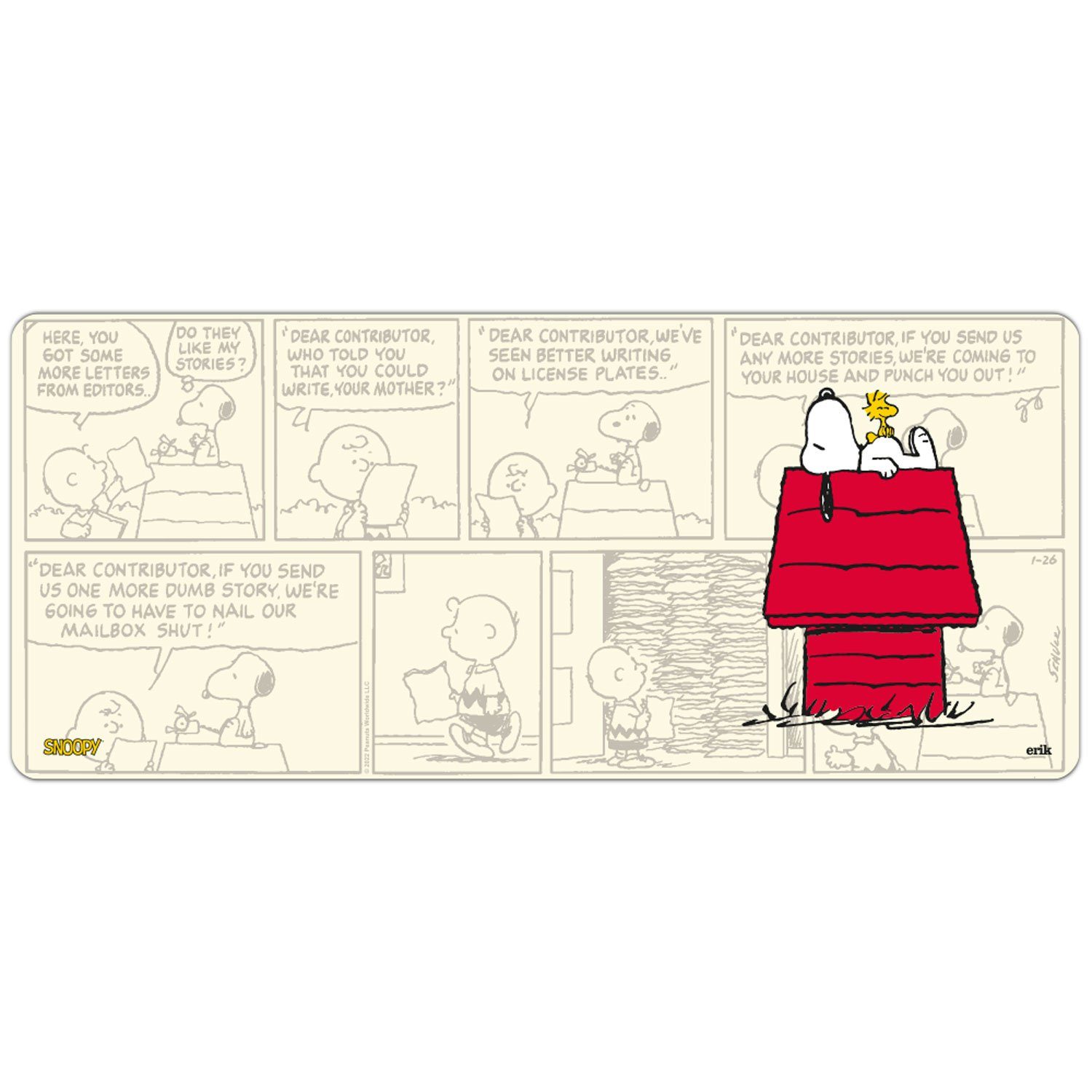 Grupo Erik Schreibgeräteetui Peanuts Gaming Matte XL Mouse XL Mouse Pad für Tastatur