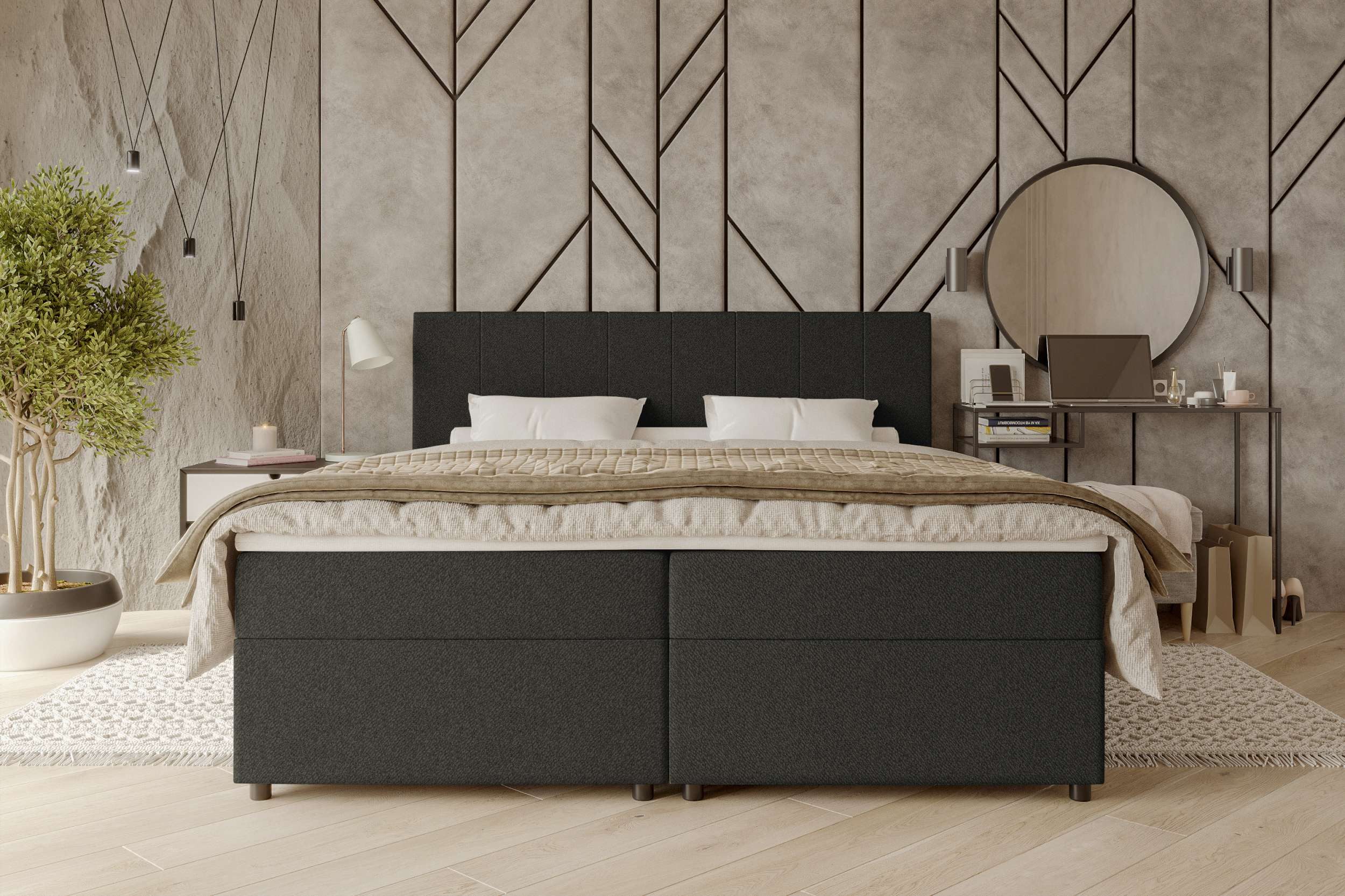 99rooms Boxspringbett Kira (Schlafzimmerbett, Bett), 140/160/180x200 günstig online kaufen