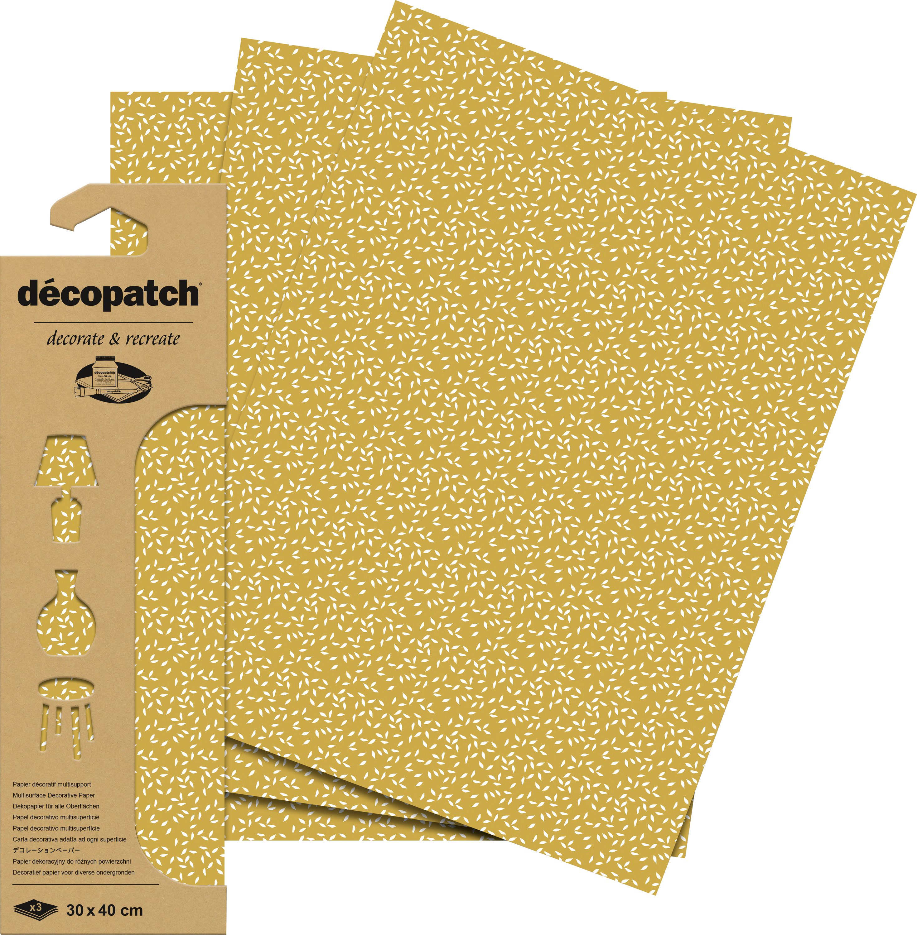 décopatch Motivpapier Leaves, 3 Stück
