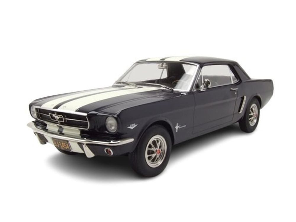 Norev Modellauto Ford Mustang Coupe 1965 blau metallic, Maßstab 1:18