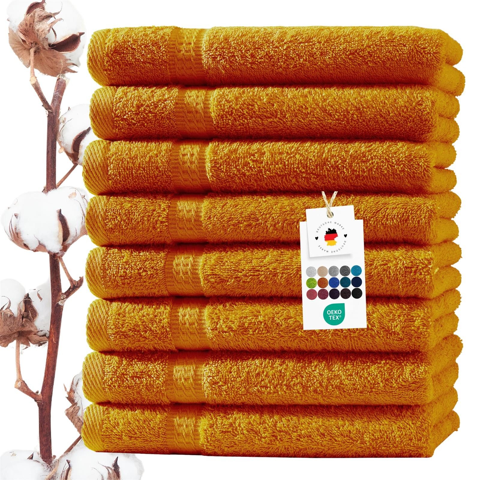 Carpe Sonno Gästehandtücher 30x50 cm 8x Gästetuch Set 100% Baumwolle Frottier Handtücher 500 g/m2, Frottier (Spar-Set, 8-St), Extra Soft & Weich, Saugfähig, Schwer, Atmungsaktiv, schnell trocknend