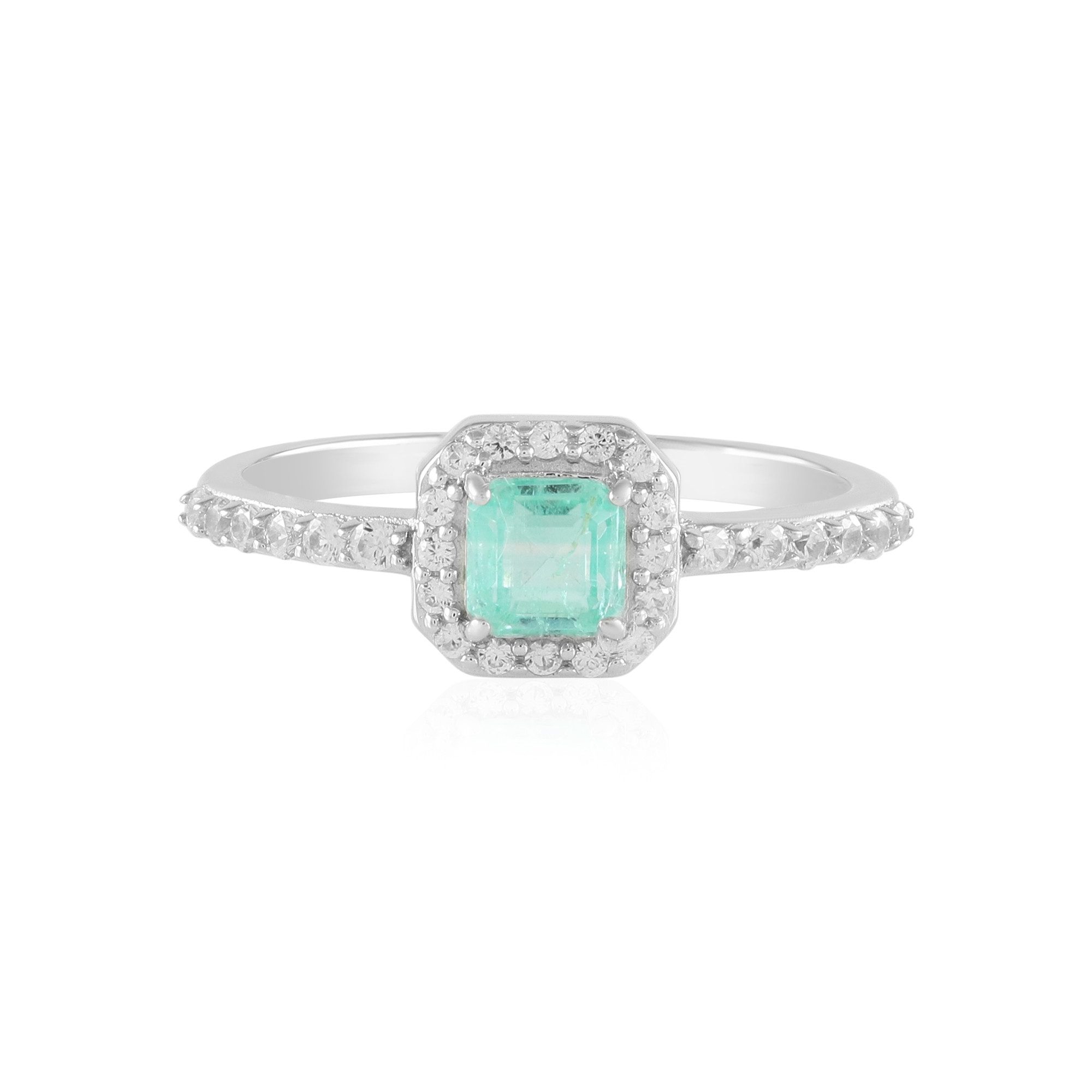 Cavill Silberring Paraiba-Color Smaragd Silber Ring (1-tlg)