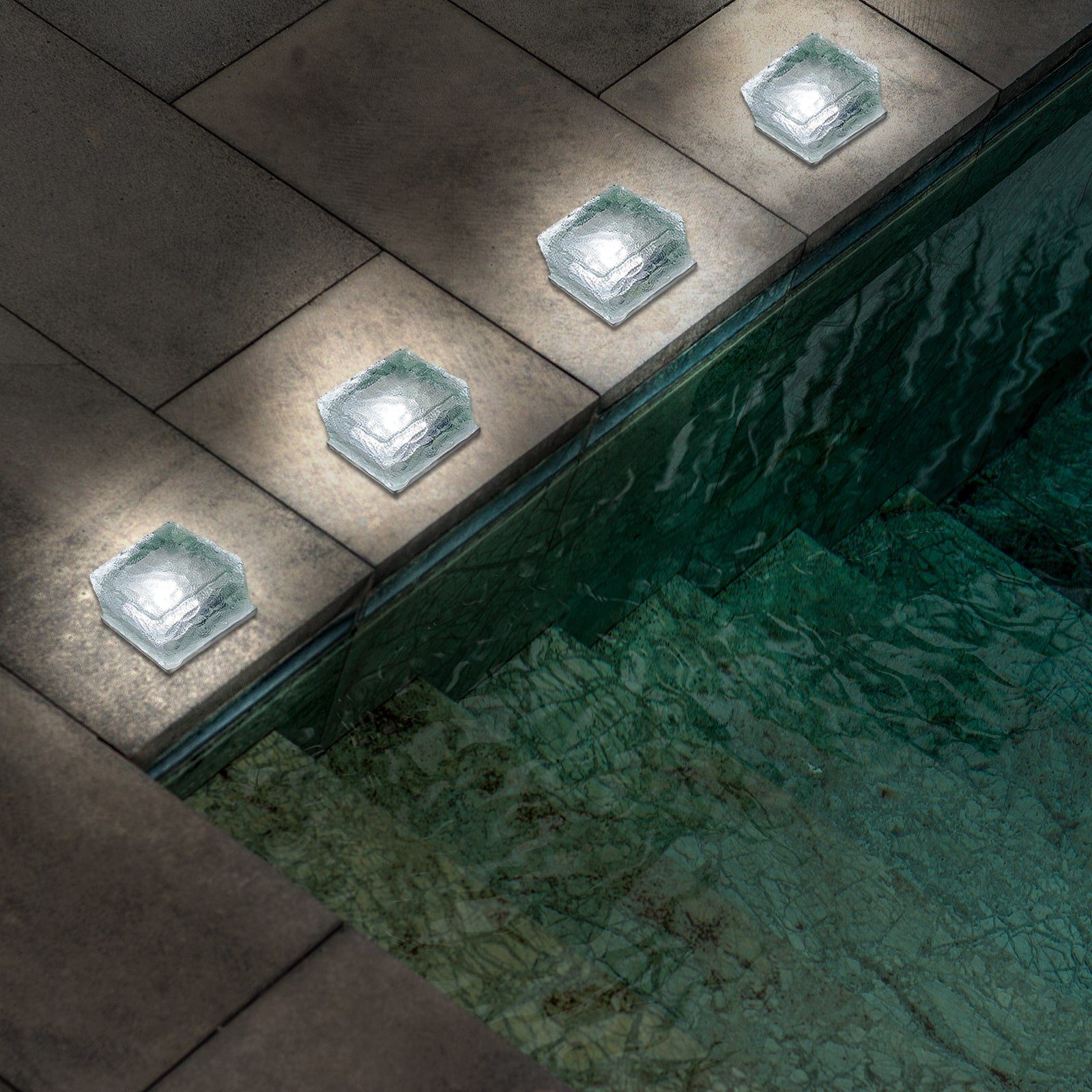 EAXUS LED Solarleuchte LED Eiswürfel Solar Cube Deko, LED fest integriert, Kaltweiß, Mit Dämmerungssensor