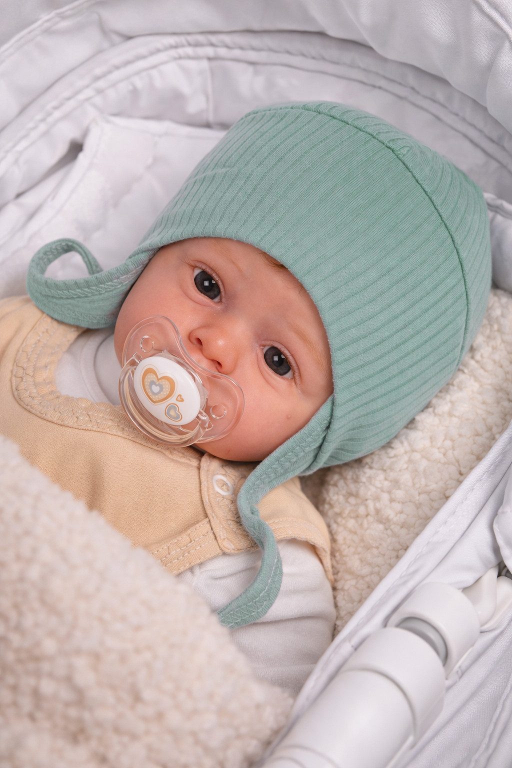 La Bortini Erstlingsmütze Mütze für Neugeborene Baby Haube Mützchen 32 34 36 38 40 42 44 46