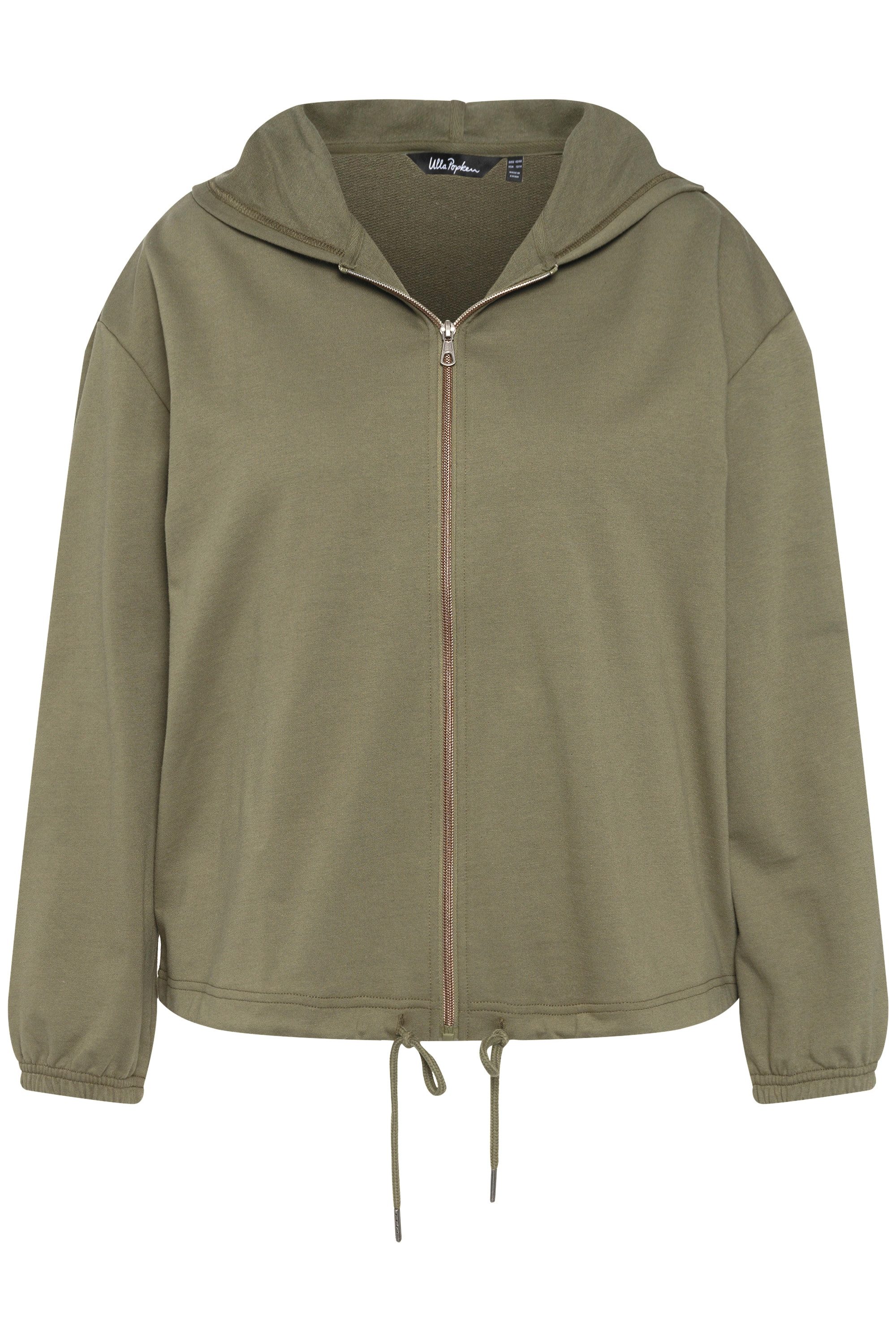 Ulla Popken Sweatjacke Sweatjacke kurz Saumtunnelzug günstig online kaufen