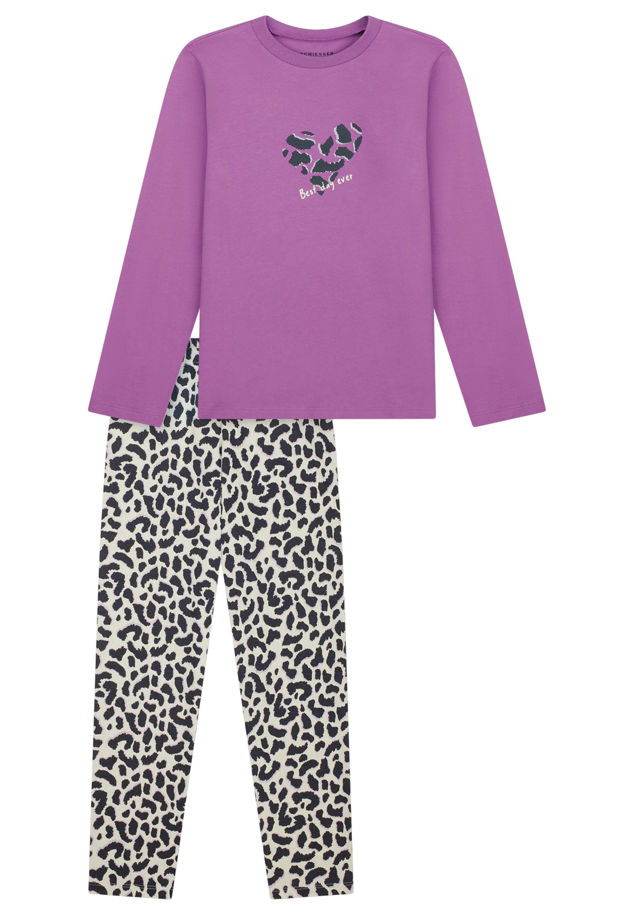 Schiesser Pyjama Comfort Cotton (Set, 2 tlg) Schlafanzug - Baumwolle - Atmungsaktiv