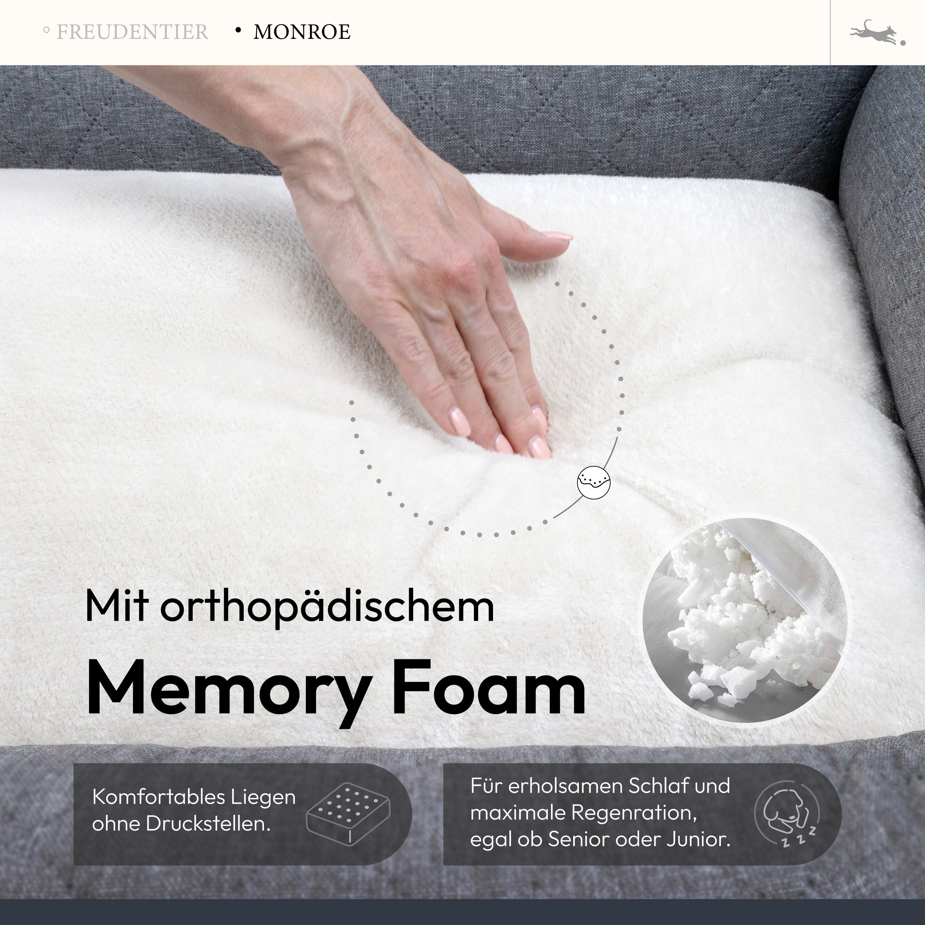 Freudentier Hundekorb Orthopädisches Hundebett mit edler günstig online kaufen