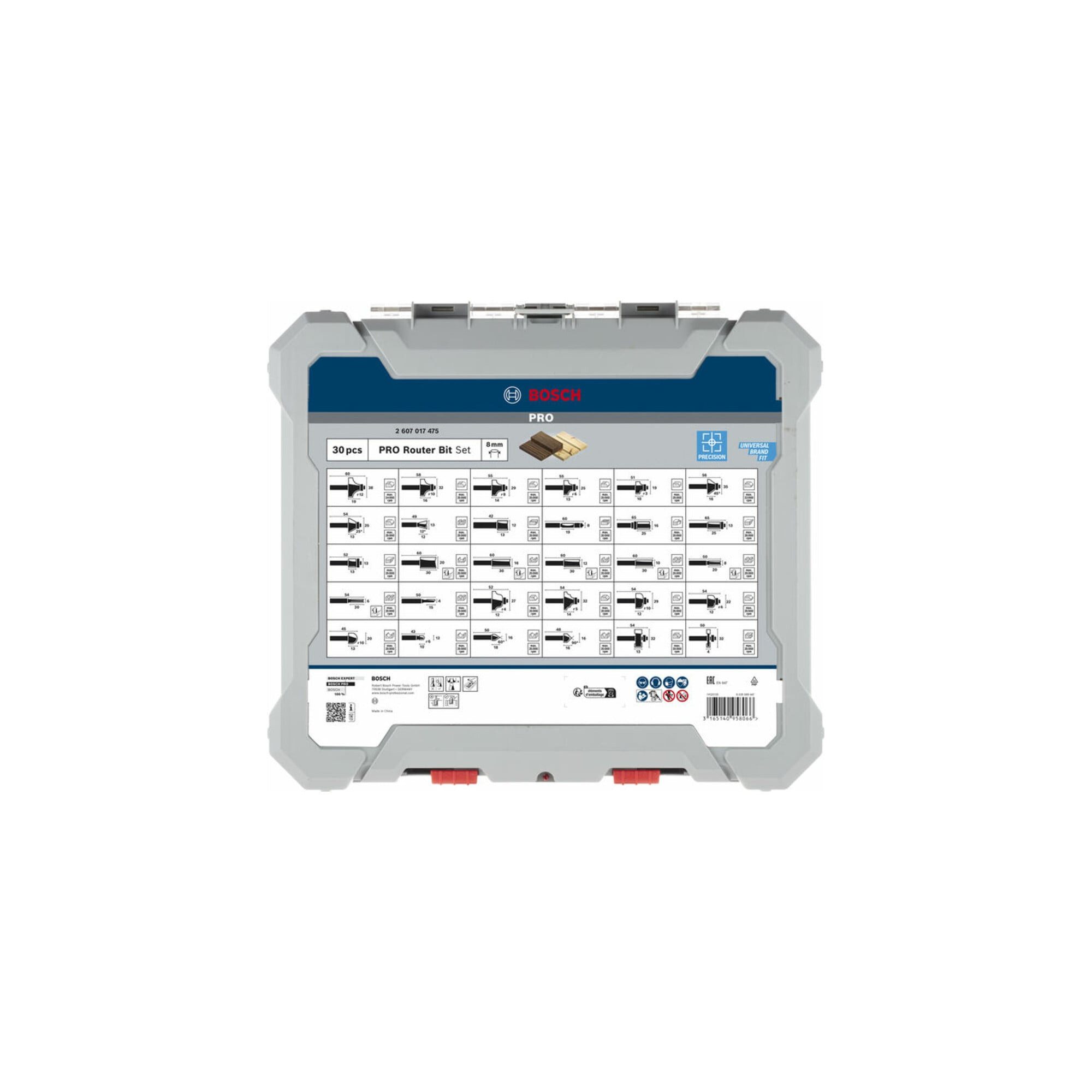 Bosch Professional Frässtift Bosch Fräser-Set, 8-mm-Schaft, 30-teilig
