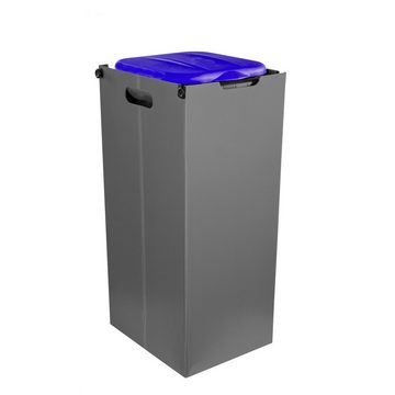BigDean Müllsackständer BLAU mit Sichtschutz Müllsackhalter Mülleimer Müllbeutelständer