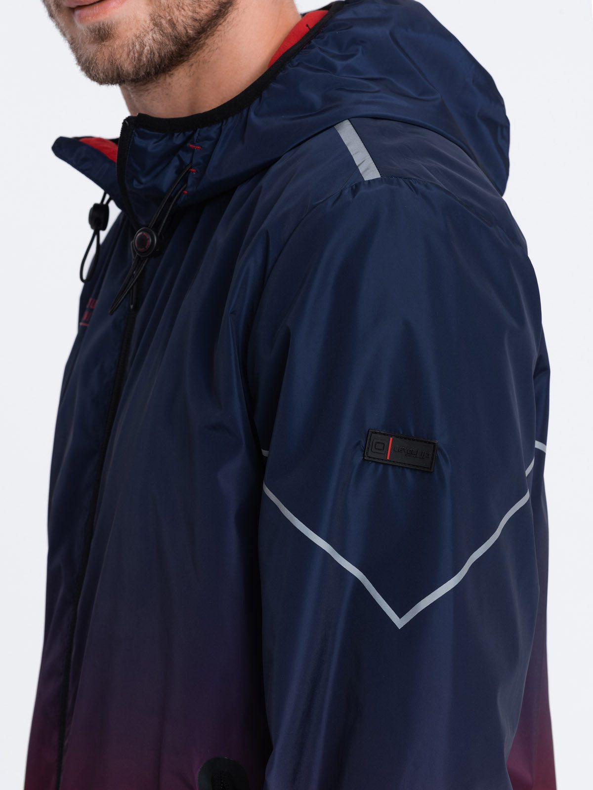 OMBRE Trainingsjacke Herren Sportjacke mit Reflektoren - türkis und limettengrün