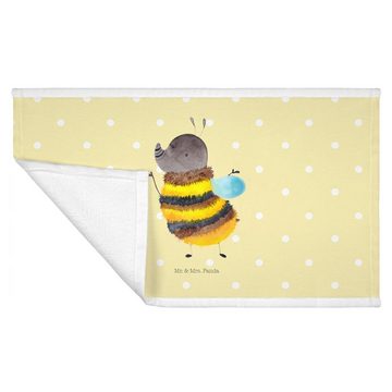 Mr. & Mrs. Panda Handtuch Hummel flauschig - Gelb Pastell - Geschenk, Reisehandtuch, Tiermotive, (1-St), Strahlende Farben