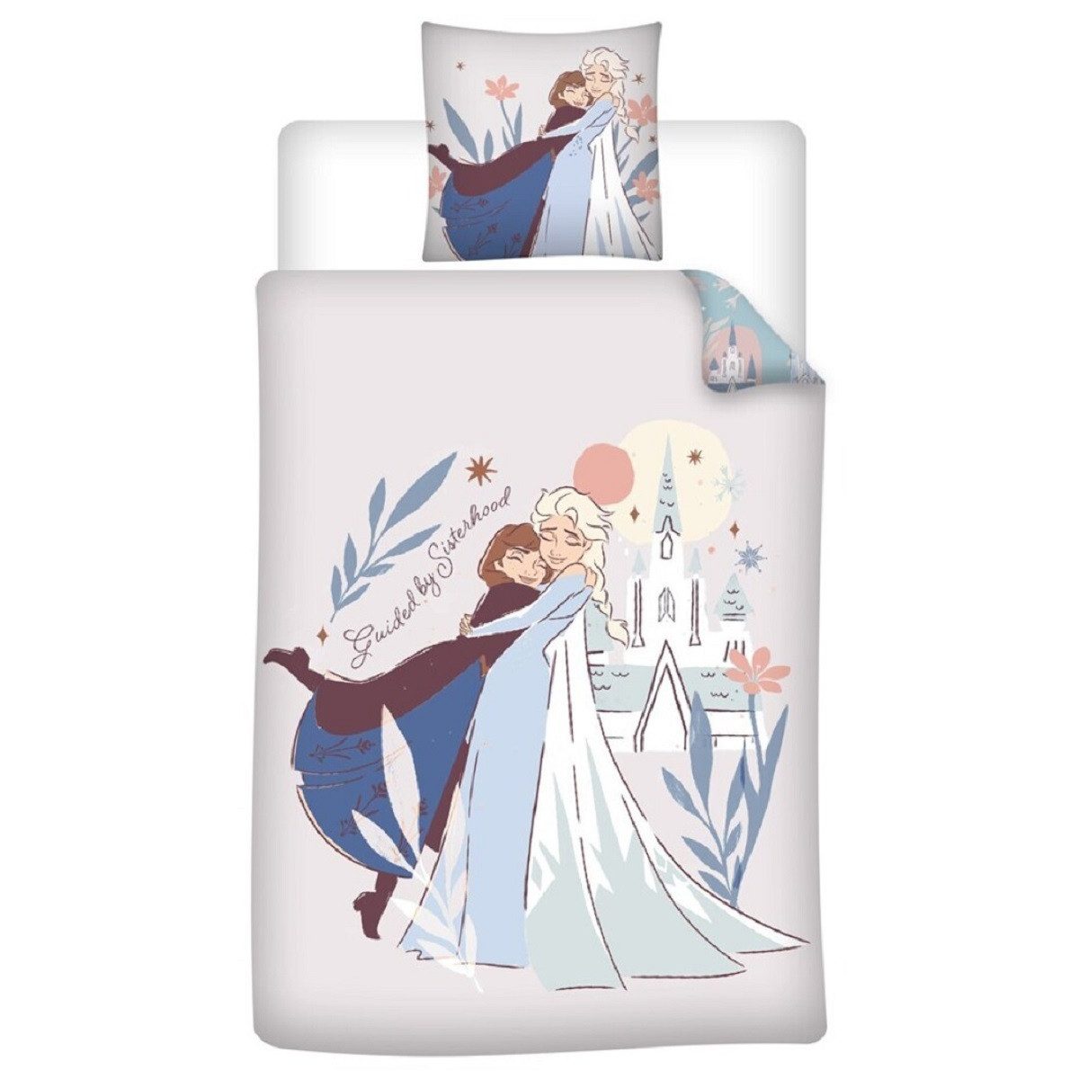 Disney Frozen Bettwäsche - Set – 1x Deckenbezug 140x200 & 1x Kissenbezug 65x65 cm für Kinder, Baumwolle, 2 teilig, perfekt für Kinderzimmer, ideal für Nächte