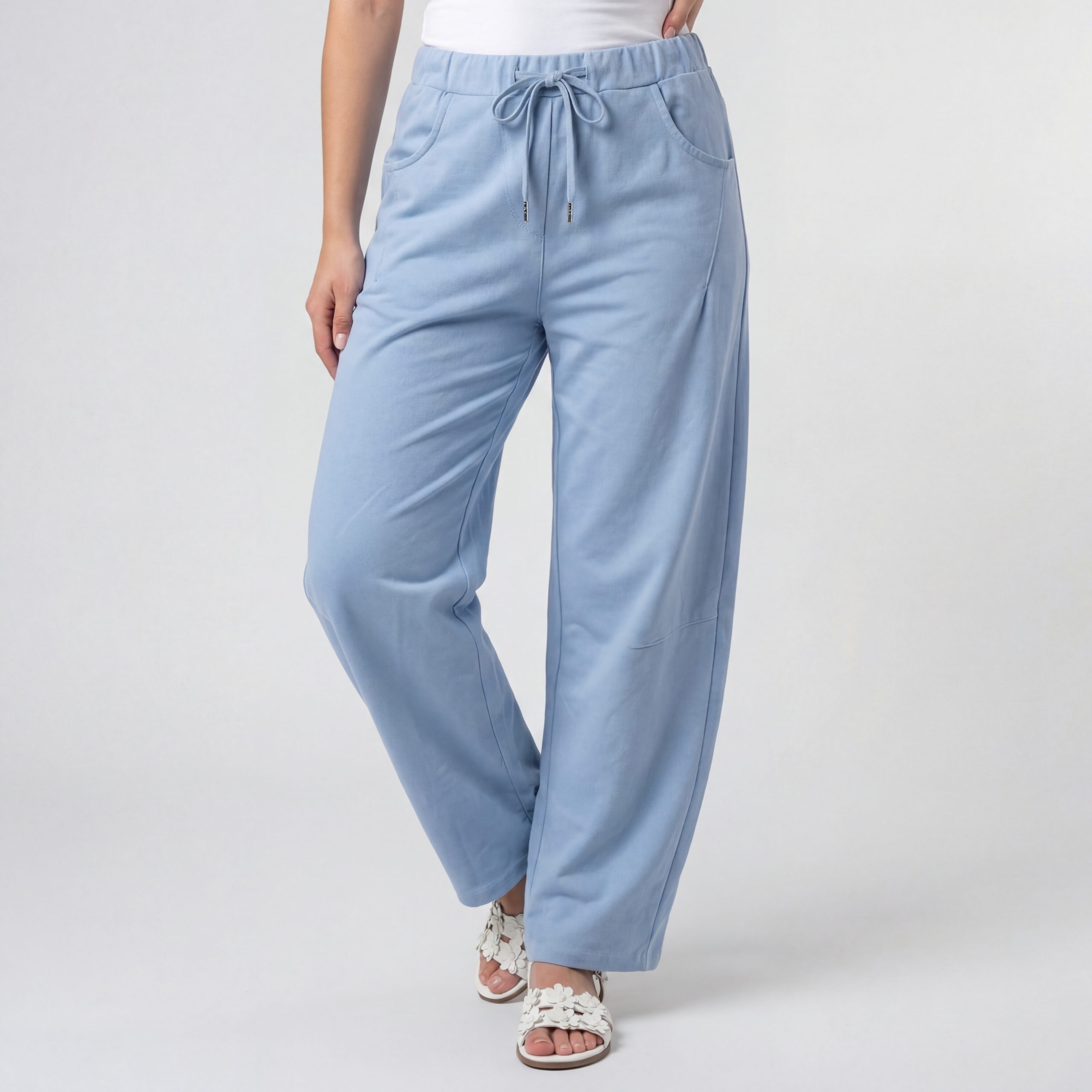 Sweathose Damen Barrel Jogger Sweatpants aus Baumwolle mit Elastikbund