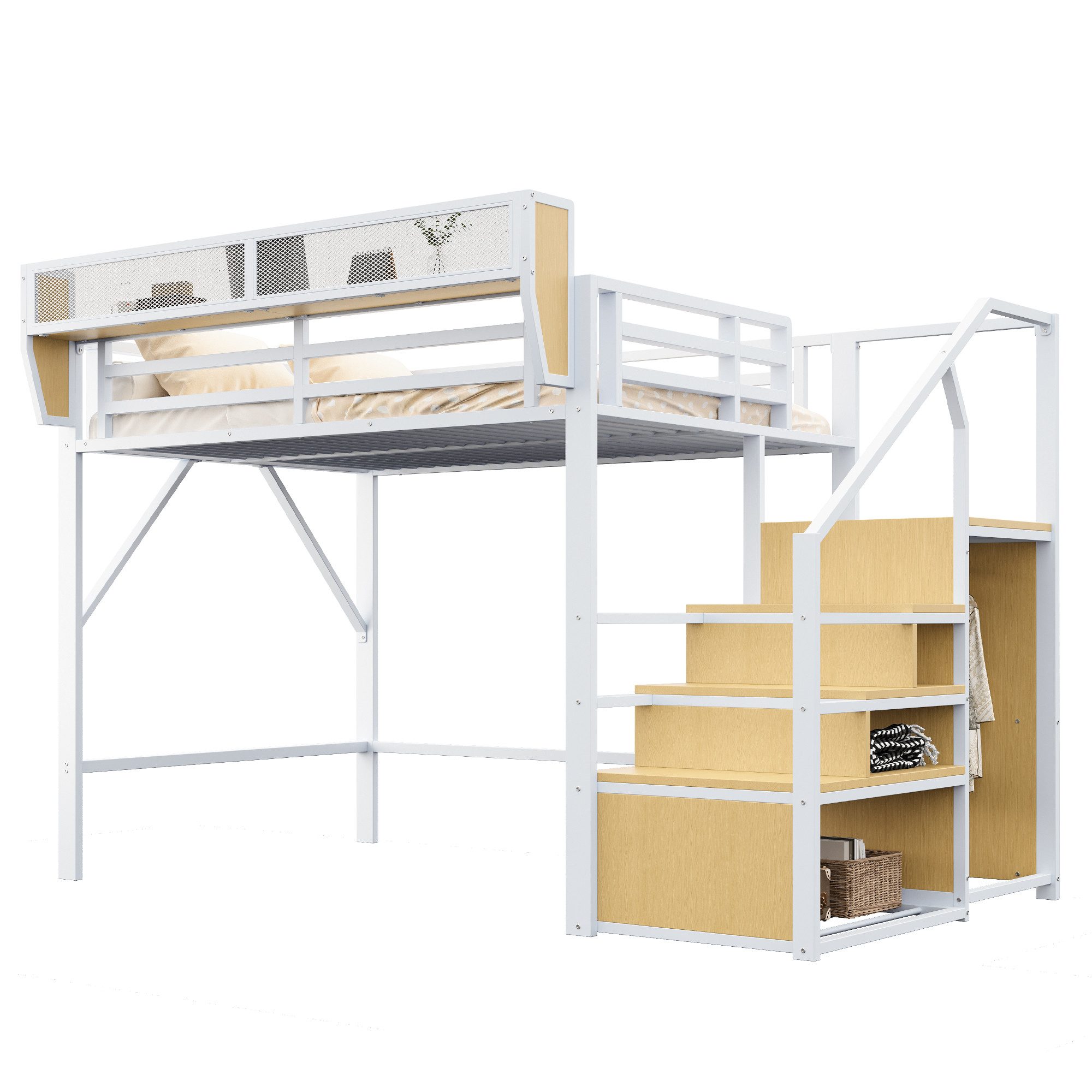 MODFU Hochbett Funktionsbett Kinderbett (140x200 mit günstig online kaufen
