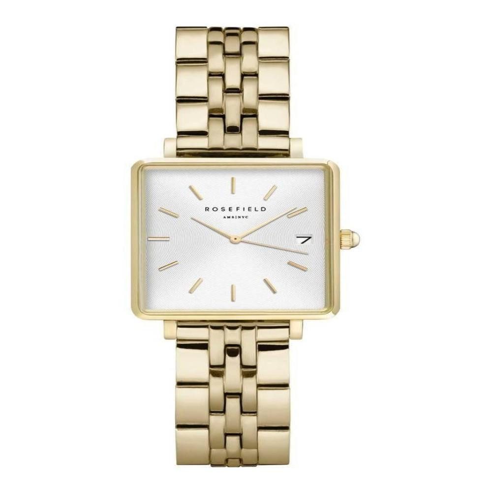 Quarzuhr ROSEFIELD Damenuhr Boxy XS Gold eckig QMWSG-Q021