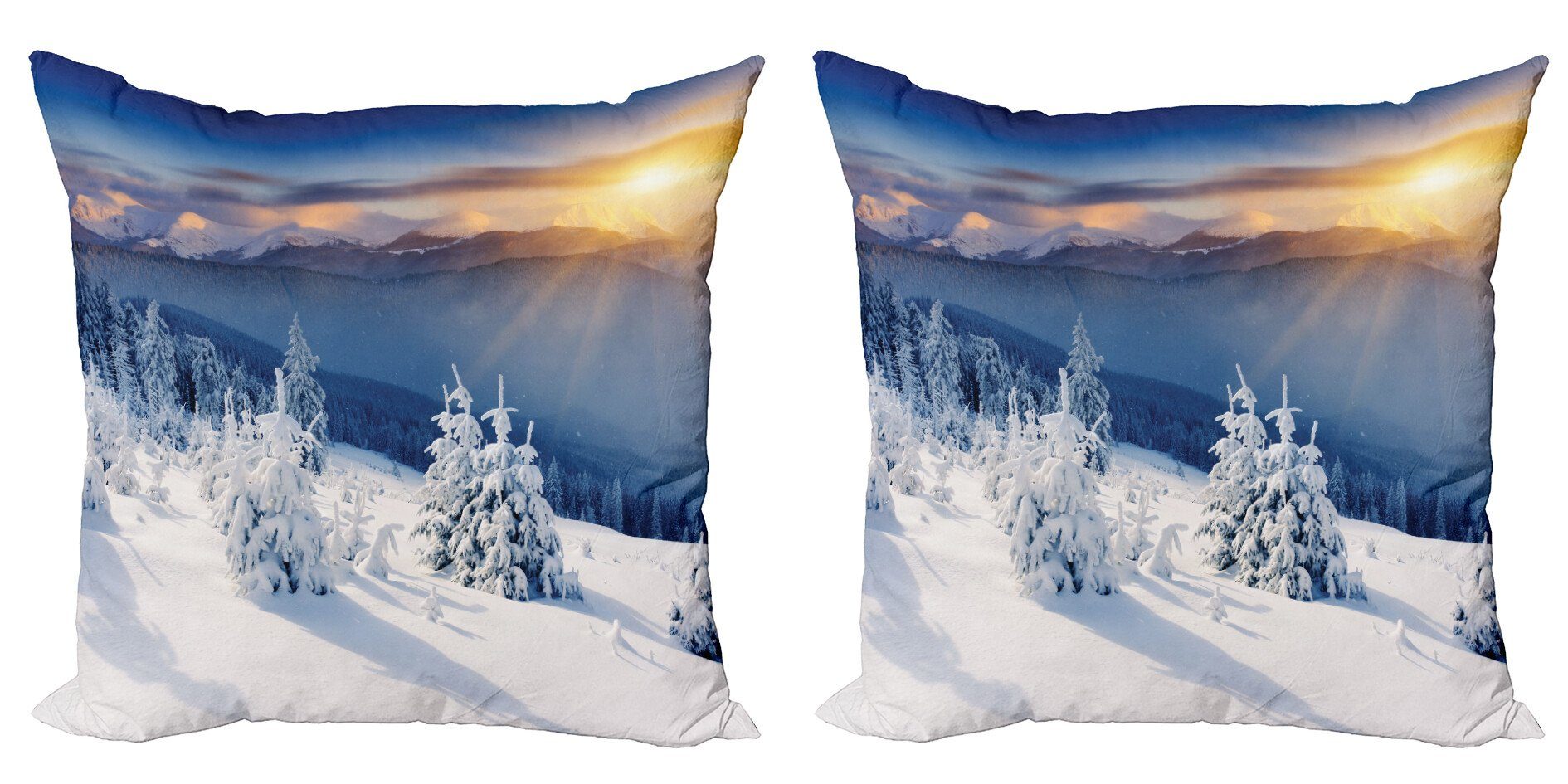 Kissenbezüge Modern Accent Doppelseitiger Digitaldruck, Abakuhaus (2 Stück), Winter Tops Dramatischer Himmel Alpine