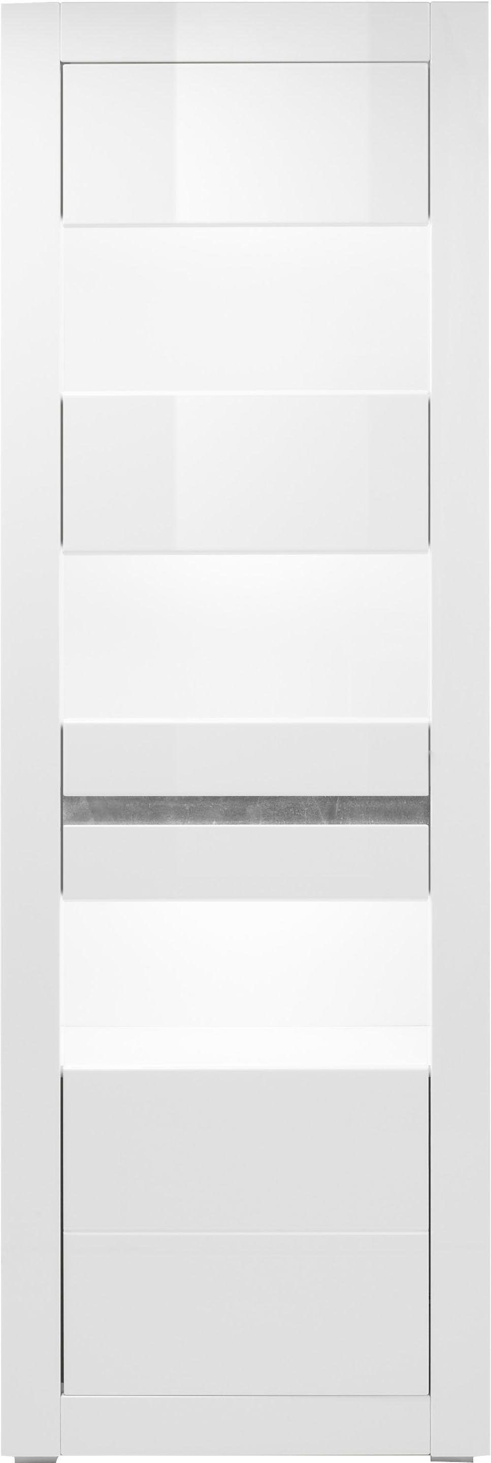 Home affaire Vitrine Carat Höhe 198 cm, zwei Leisten angeliefert, 1 x grau, 1 x weiss