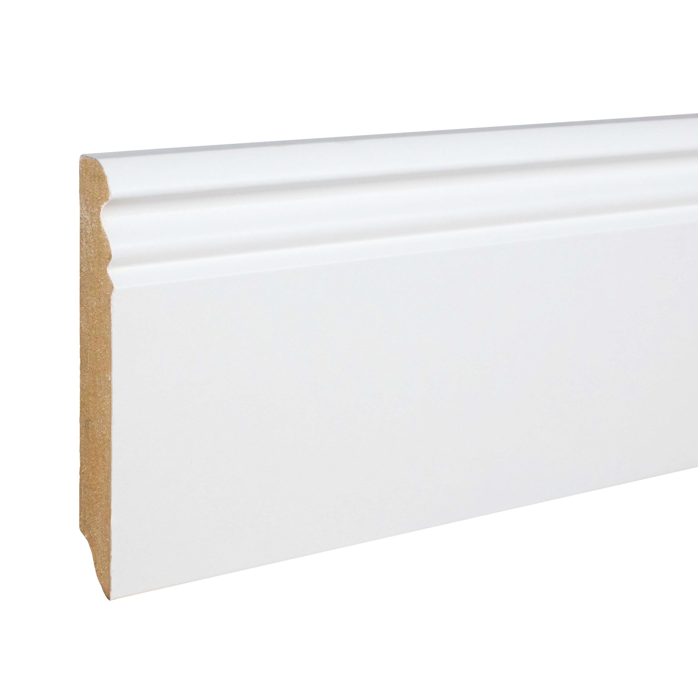 PROVISTON Sockelleiste 19 x 96 x 2500 mm Fußleiste Berliner Profil MDF Weiß by PROVISTON, L: 250 cm, Spar-Set, 25-St.