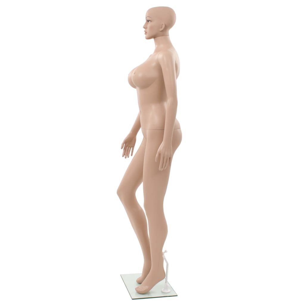 vidaXL Schneiderpuppe, Schaufensterpuppe Dame mit Glassockel Beige 180 cm
