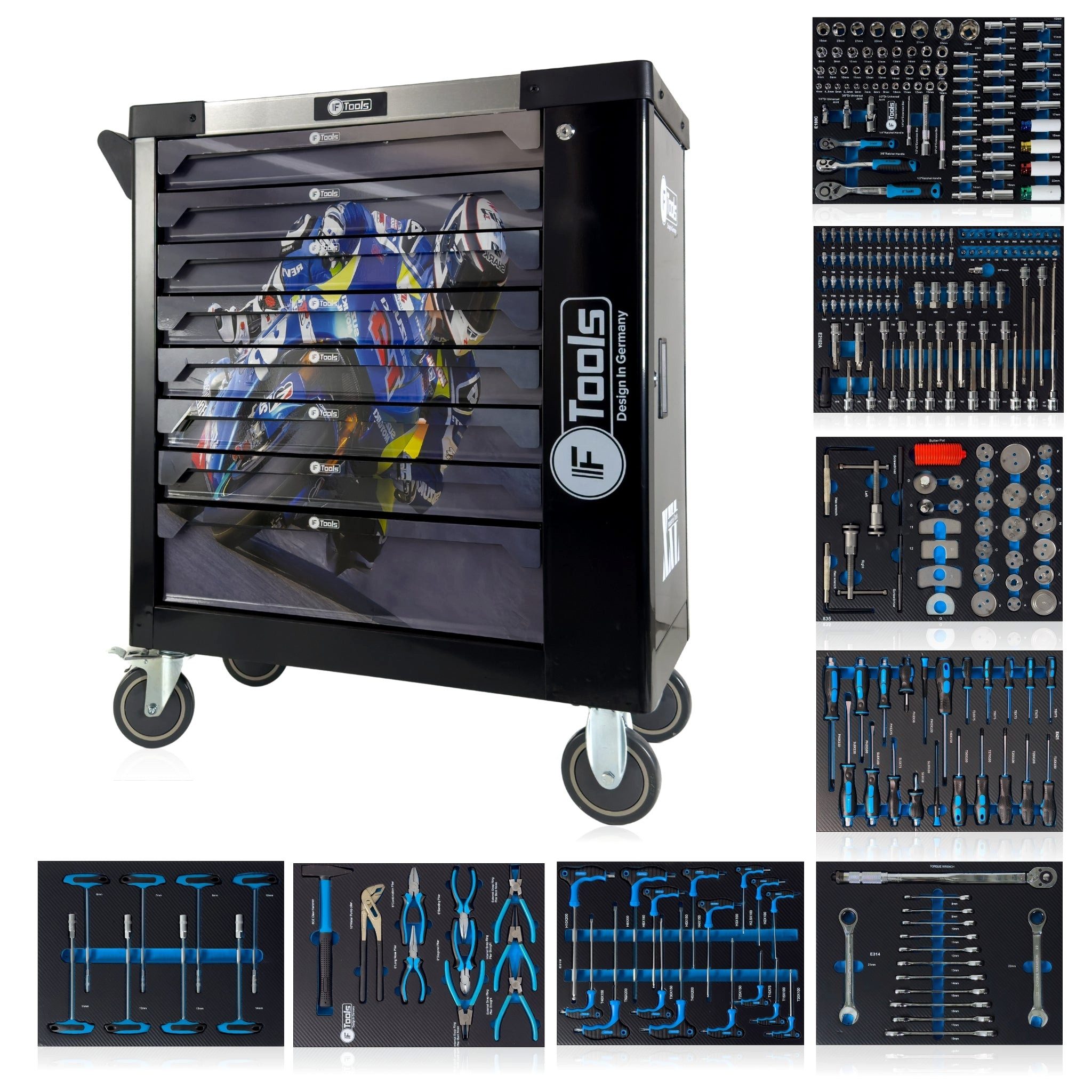 Toolcar Werkzeugwagen Werkstattwagen 8 Schubladen, 8 befüllt, bestückt, gef günstig online kaufen